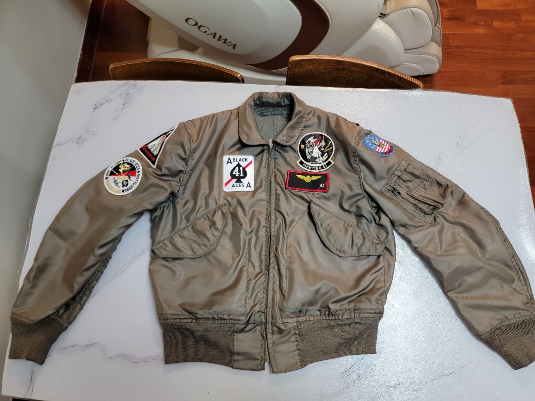 CWU-36P VF-41 Black A 黑皇牌攻擊機中隊Jacket風琴閘, 男裝, 外套及