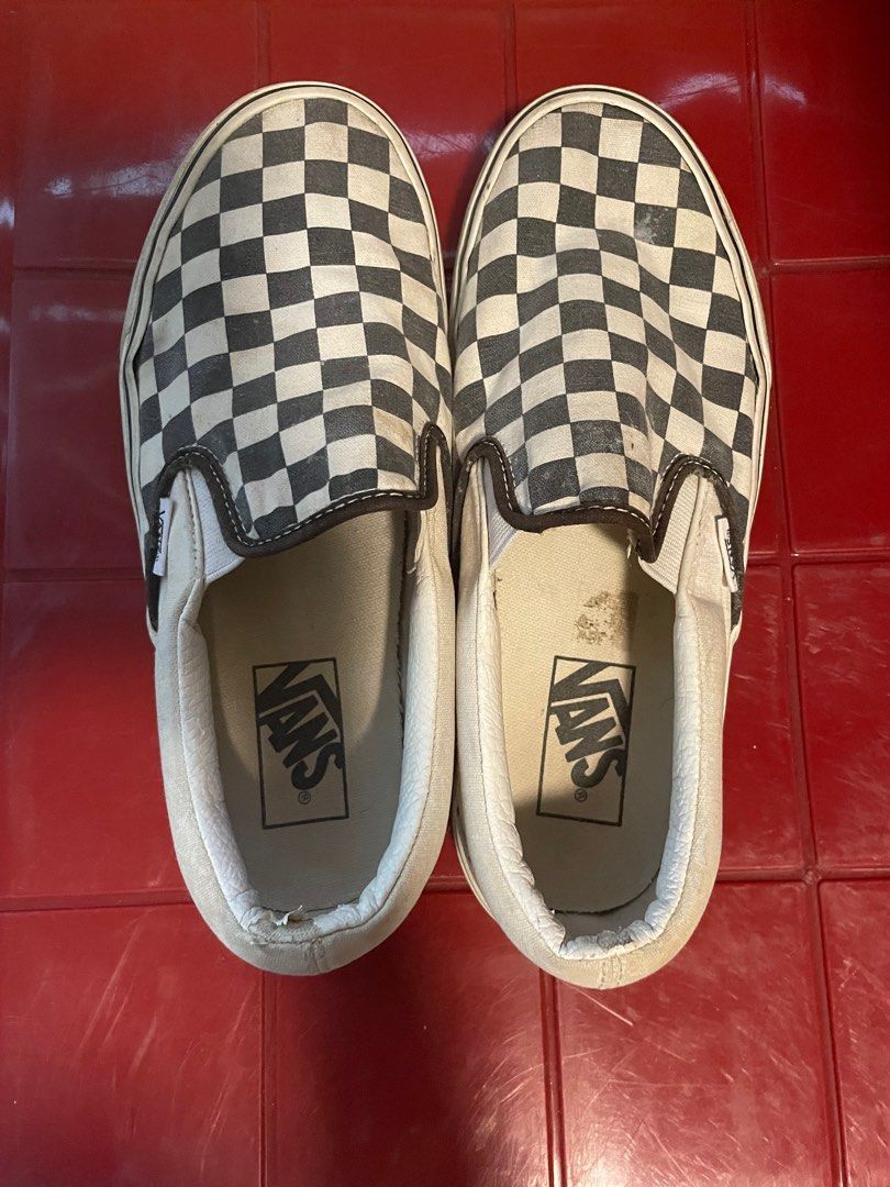 Black red and hotsell white checkered vans