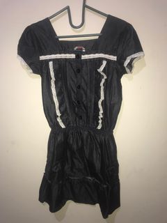 Vintage Korean Dress / Korean Mini Dress / Ruffle Dress