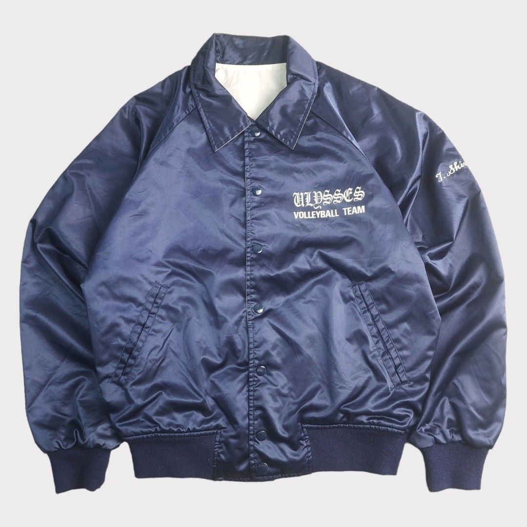 Vintage Ulysses Volleyball Team Japan Reversible Varsity Jacket by Village Stone, Fesyen Pria