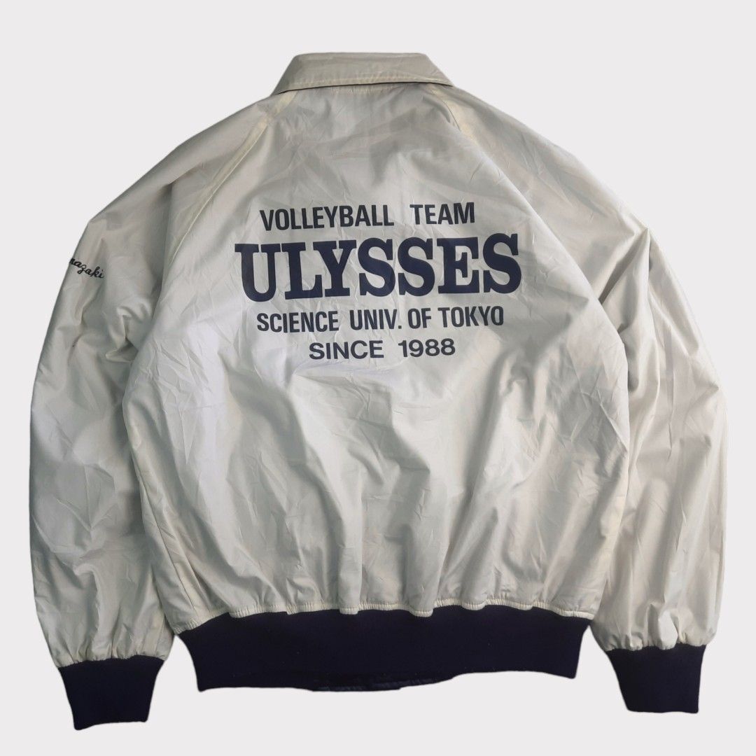 Vintage Ulysses Volleyball Team Japan Reversible Varsity Jacket by Village Stone, Fesyen Pria