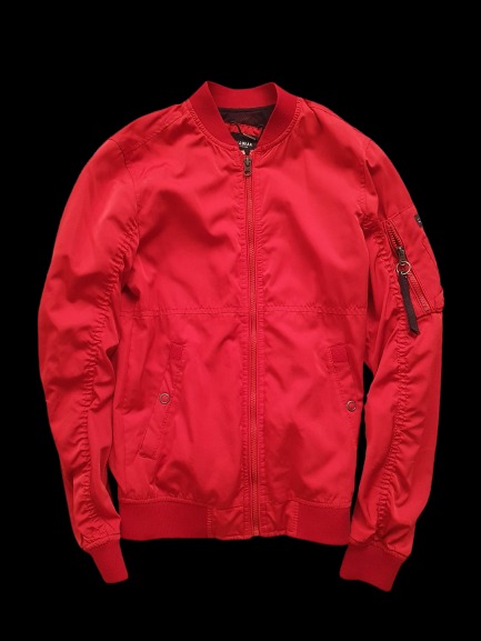 Pull and bear red bomber jacket store