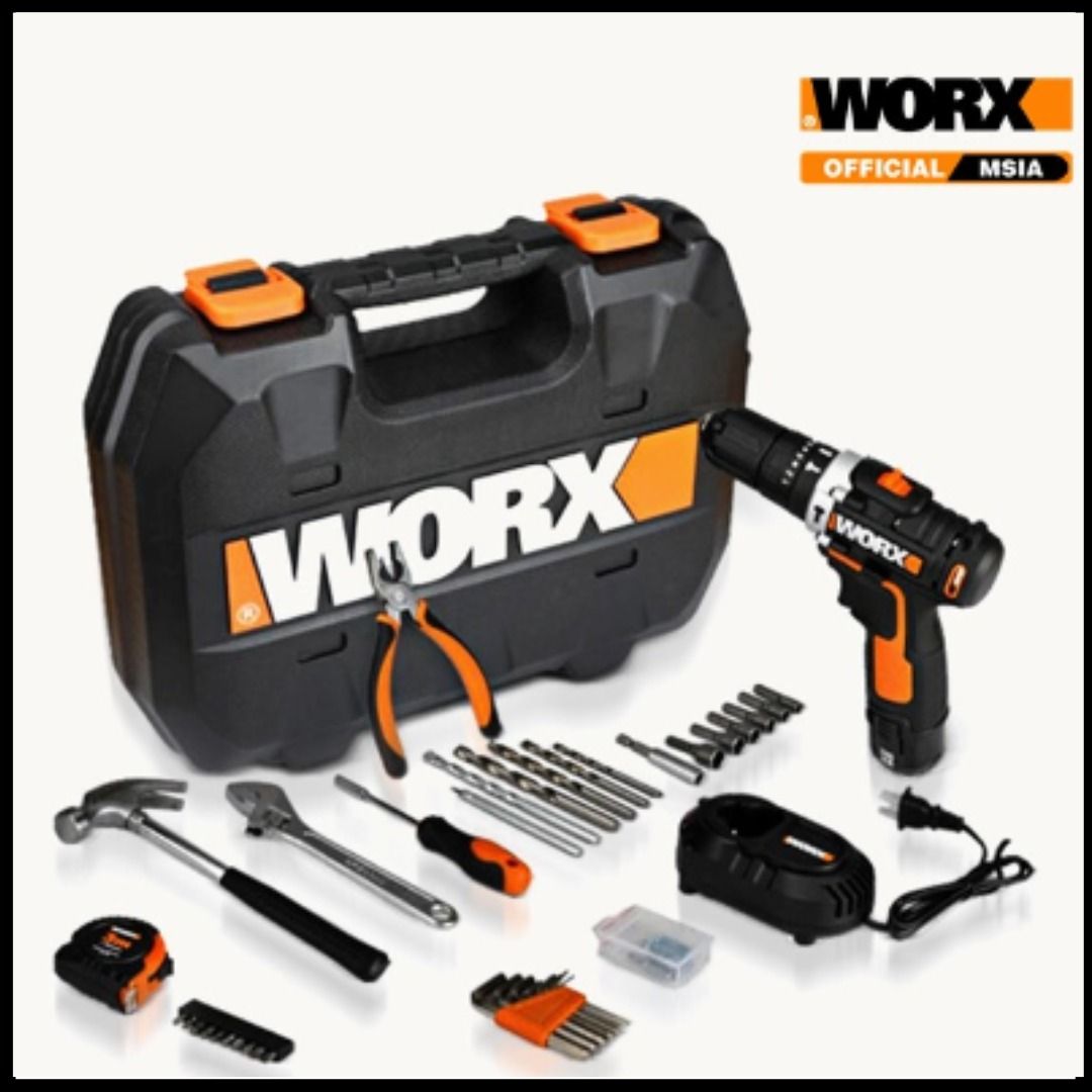 WORX 12V 2.0Ah Cordless 10mm Hammer Drill WX129.5 With Toolbox 59