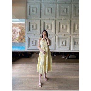 Yellow pastel summer dress
