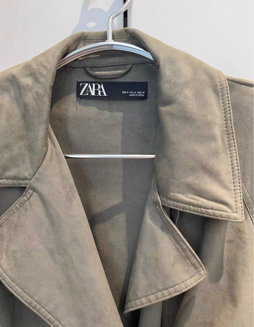 ZARA Army Green Trench Coat Long Jacket for Spring Autumn Women s