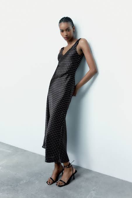 Zara Satin Polka Dot Dress Women s Fashion Dresses Sets