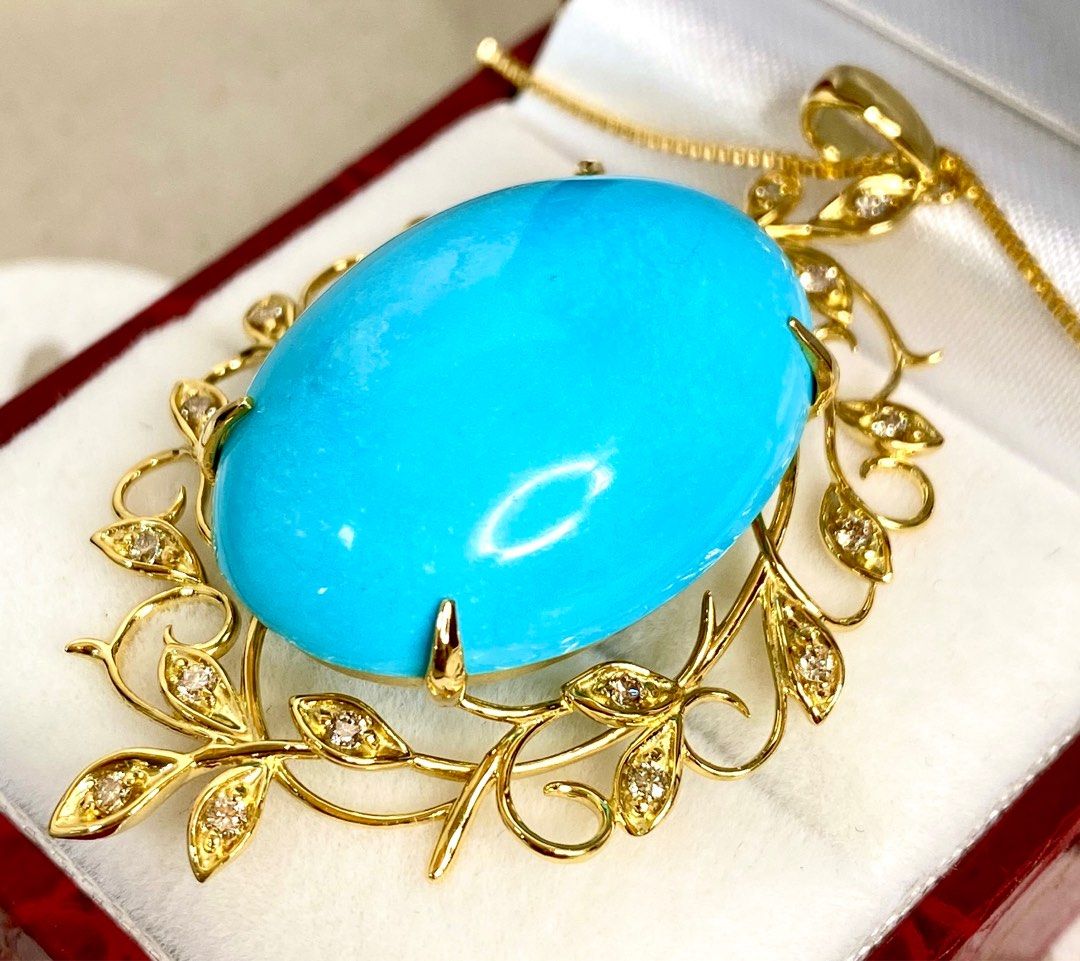 Gold outlet turquoise pendant