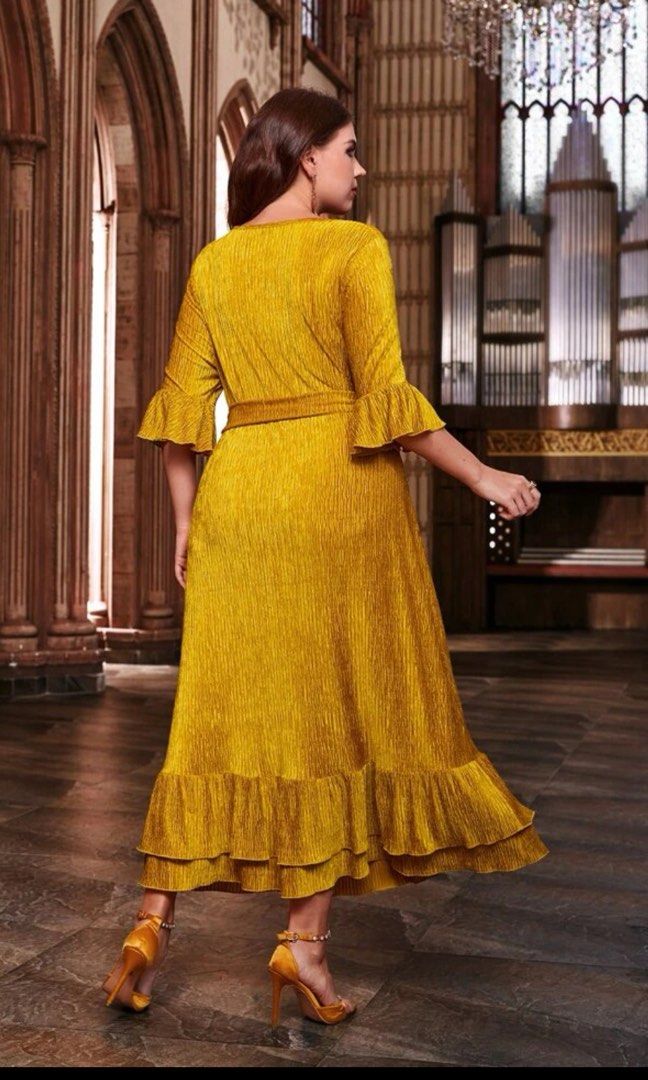 Gold and top yellow dress