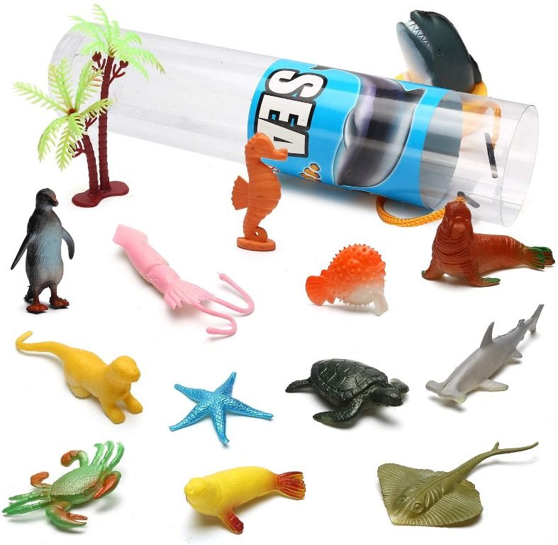 82 Piece Animal Toy, Assorted Mini Dinosaur Insect Ocean Sea Animal Farm  Animal Jungle Animal Dog Figure, Realistic Vinyl Plastic Zoo Play Set,  Small Toys for Sensory Bin Cupcake Topper Party Favors,
