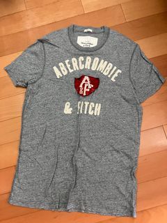 A&F Abercrombie Fitch 灰色短袖T恤 短T 上衣