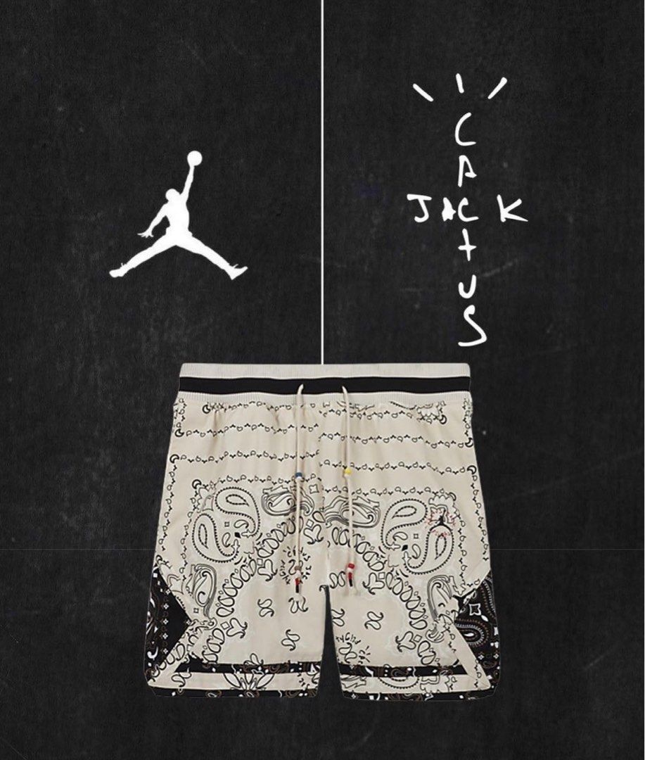 Air Jordan shorts Travis Scott, Men's Fashion, Bottoms, Shorts on 