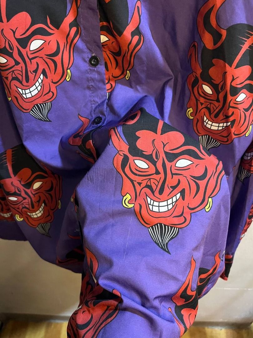 AOP DEVIL Polo Long Sleeve Men s Fashion Tops Sets Vests on