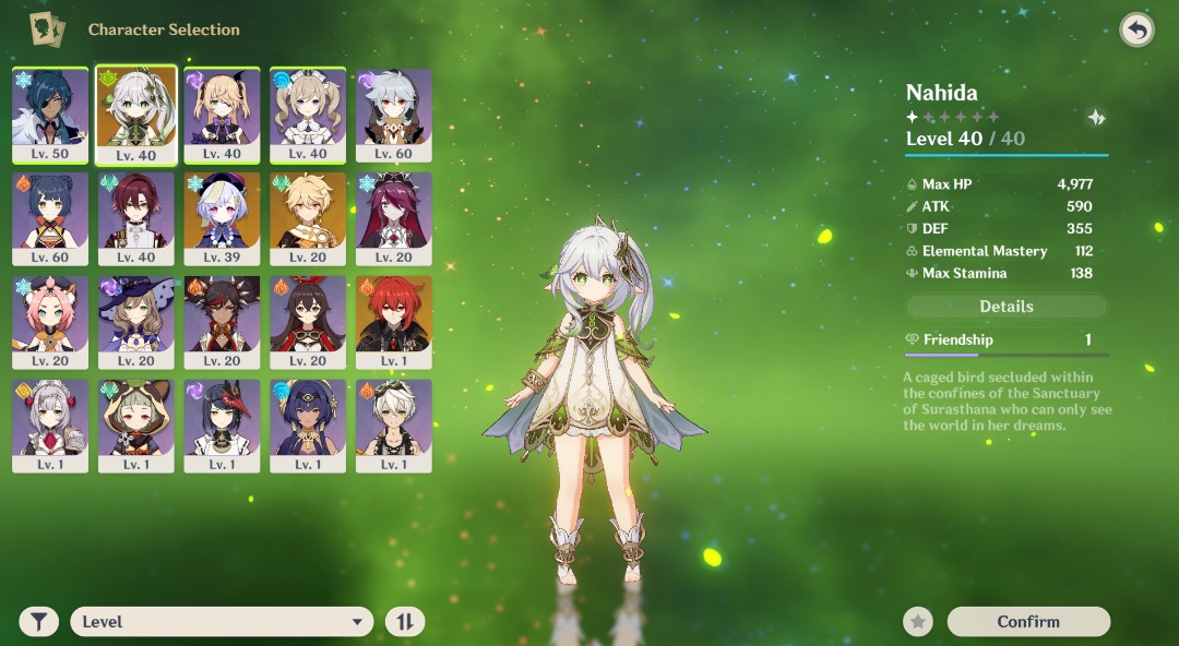 Compte Genshin Impact - Personnages : Chiori, Nahida, Qiqi, Keqing - Non Lié - Neuf