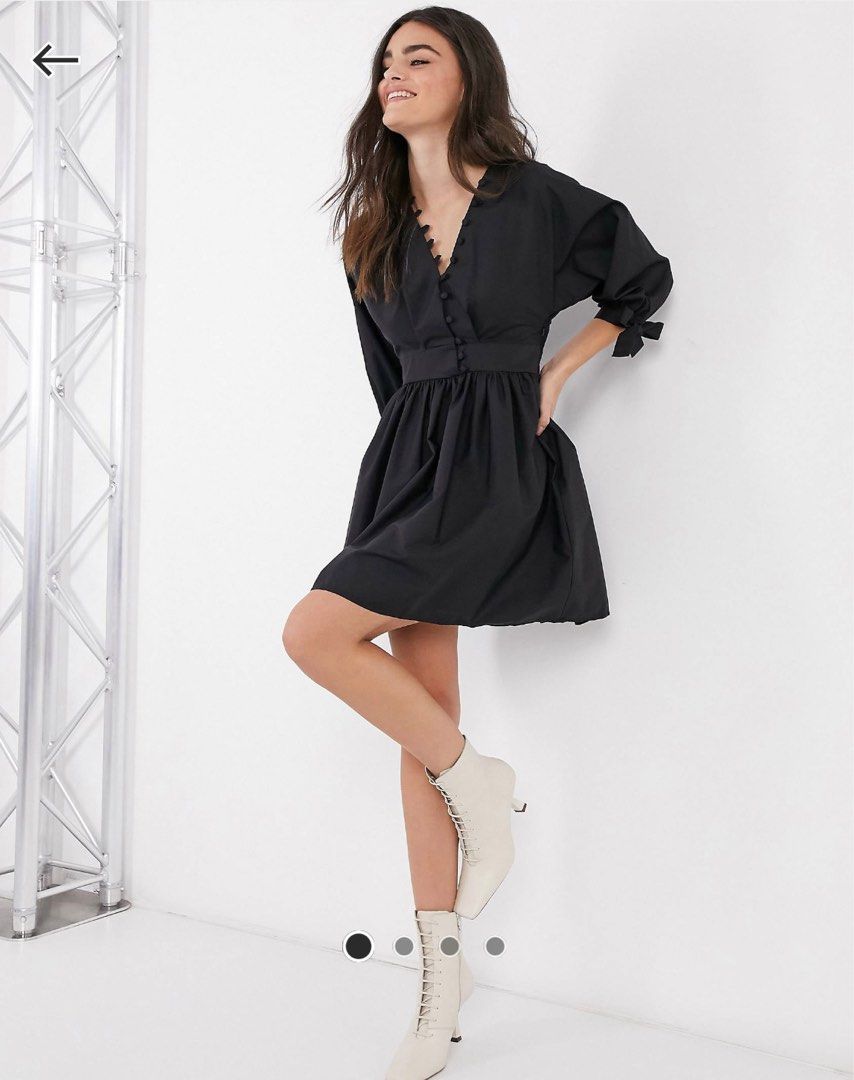 ASOS Cotton Poplin Black Dress, Women's Fashion, Dresses u0026 Sets, Dresses on  Carousell