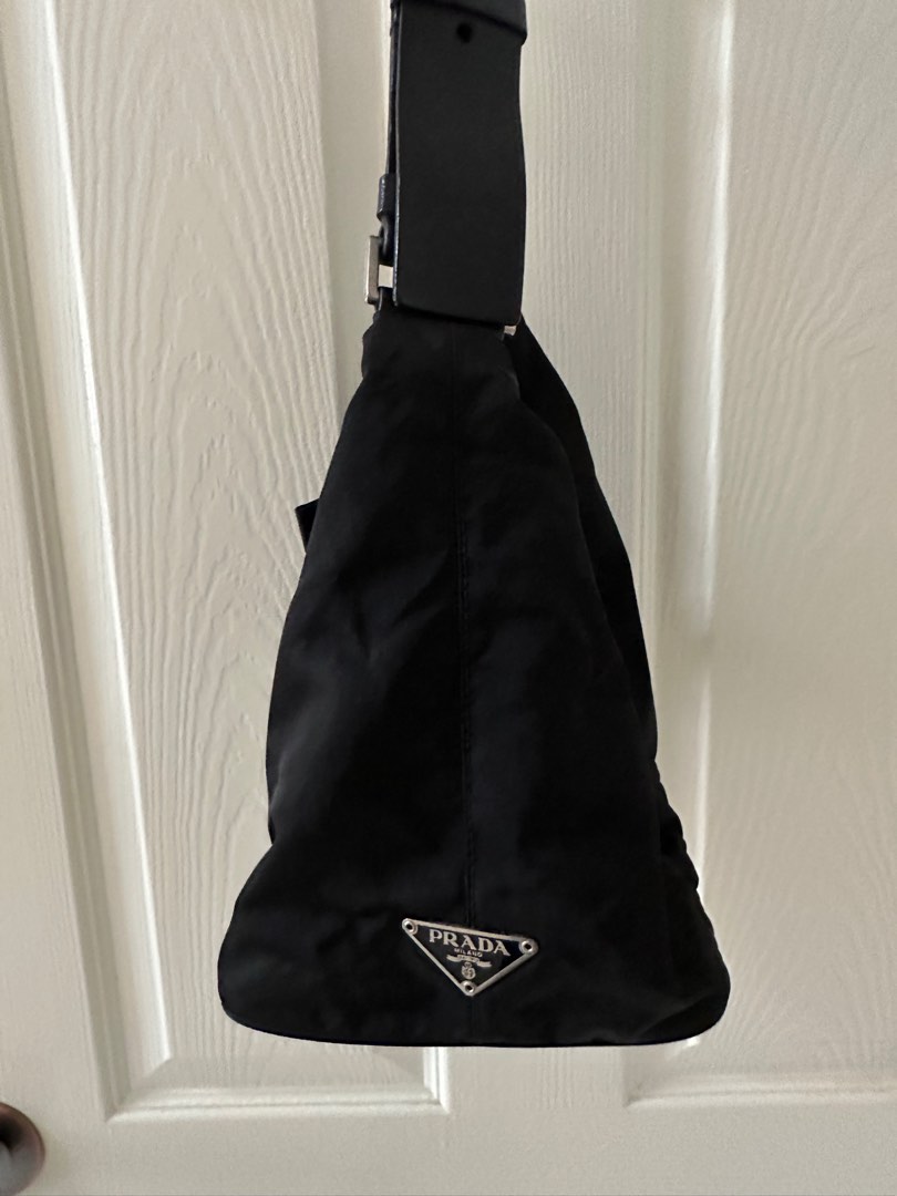 Authenticate Prada Nylon Vela Sport leather strap shoulder bag , Women ...