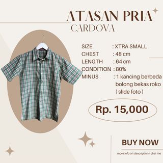 Baju Kemeja Lengan Pendek Kotak Kotak Pria