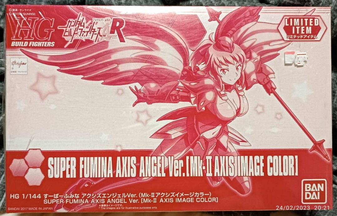Bandai gunpla HG 1/144 Super Fumina Axis Angel Ver. [ Mk-II Axis Image Color ] ( Gundam Build Fighters ) (Category: Gundam Model Kits) located in Singapore. Submitted by mospeada (Listing ID 1217161388, Image 2). Description: https://bandai-hobby.net/item/2856/.