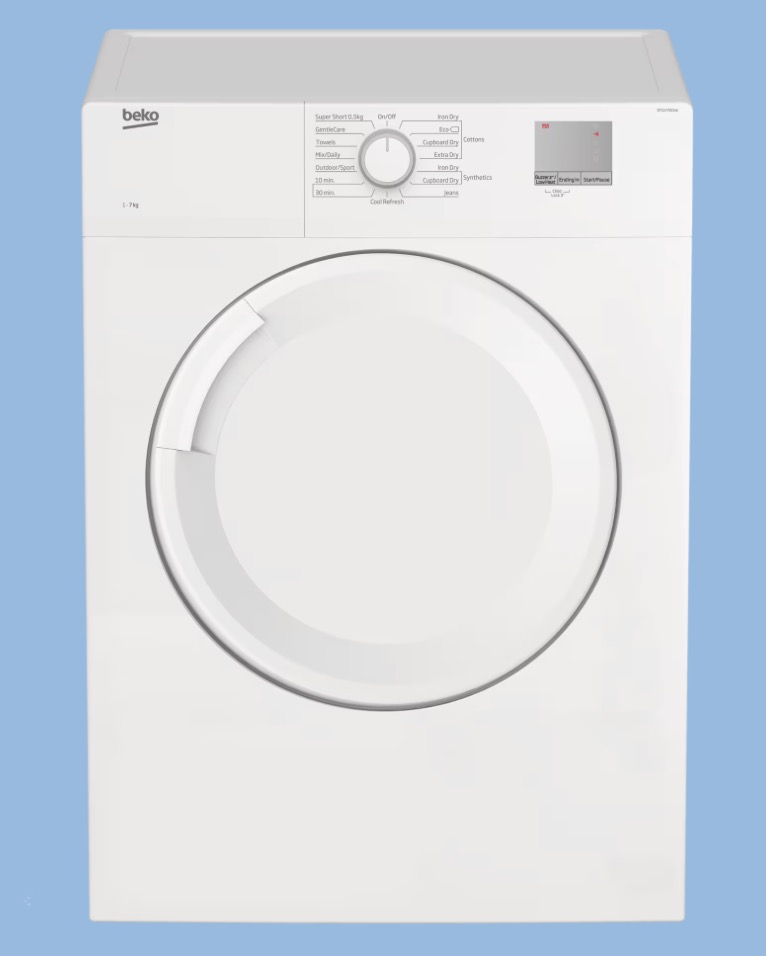 Beko Tumble Dryer (Air Vented 7kg), TV & Home Appliances, Washing