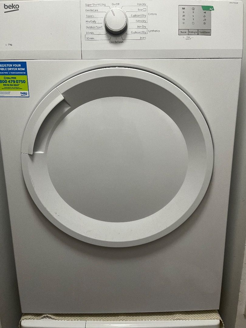Beko Tumble Dryer (Air Vented 7kg), TV & Home Appliances, Washing