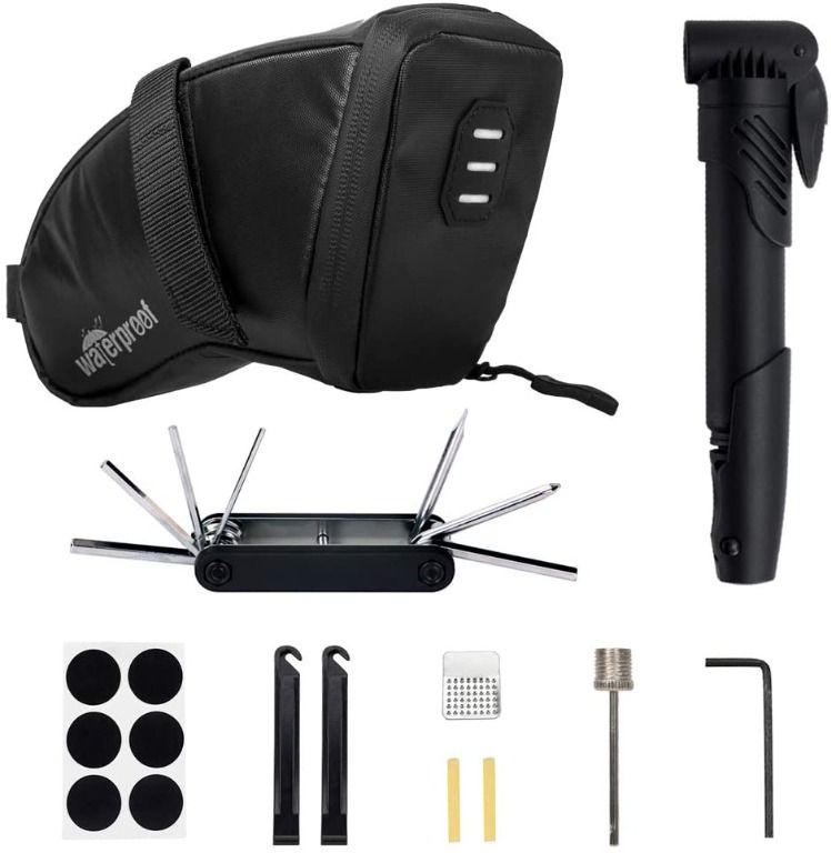 Bike Tyre Repair Kits, Waterproof Bicycle Saddle Bag 120 Psi