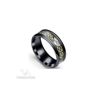 Black Gold Inlay Men’s Fashion Ring