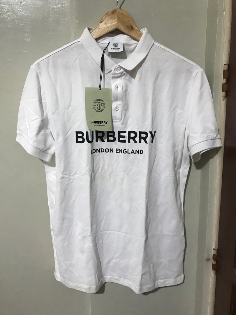 Burberry Polo white, Men's Fashion, Tops & Sets, Tshirts & Polo Shirts ...