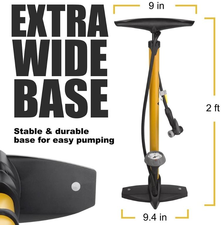 BV Bicycle Ergonomic Bike Floor Pump with Gauge Smart Valve Head 160 psi Automatically Reversible Presta and Schrader Sports Equipment Bicycles Parts Parts Accessories on Carousell