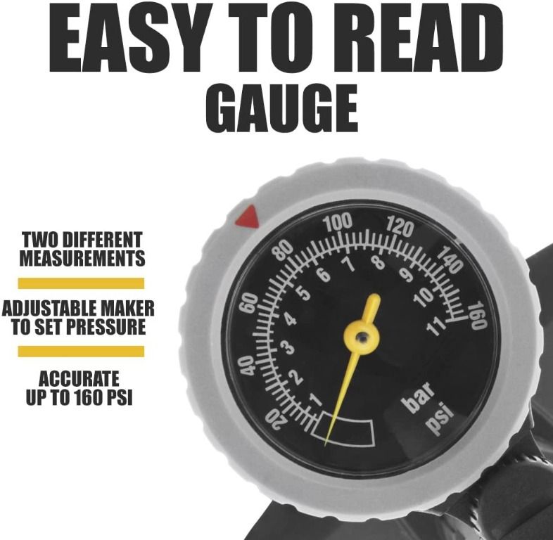 Bv bicycle ergonomic bike floor pump with gauge & smart valve best sale head