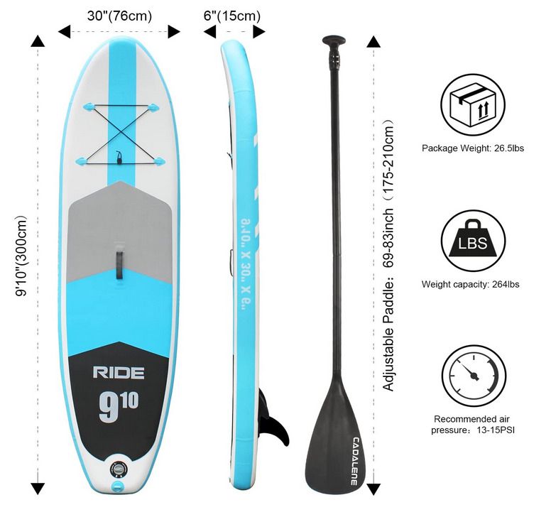 Stand Up Paddle Board, Inflatable Paddle Boards for Yoga and Fishing with  Paddleboard Accessories, Sup Paddle, Hand Pump, Travel Backpack Leash, Blow  Up Paddle Boards for Adults 10'6 White Black : 