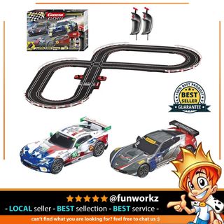 Carrera GO Battery Operated 1:43 Scale Paw Patrol 14' Slot Car Race Track  Set with Jump Ramp featuring Chase versus Marshall 