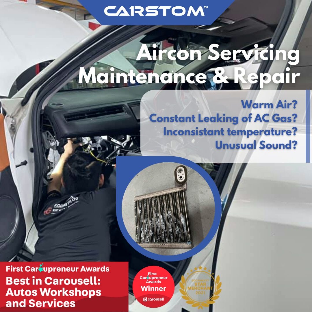 CARSTOM Aircon Filter & Air Filter Replacement service musty aircon