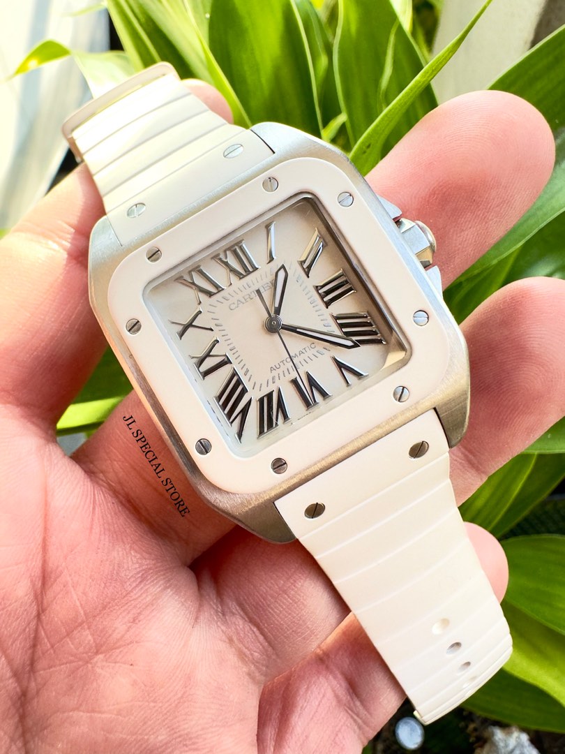 Cartier santos 100 white clearance