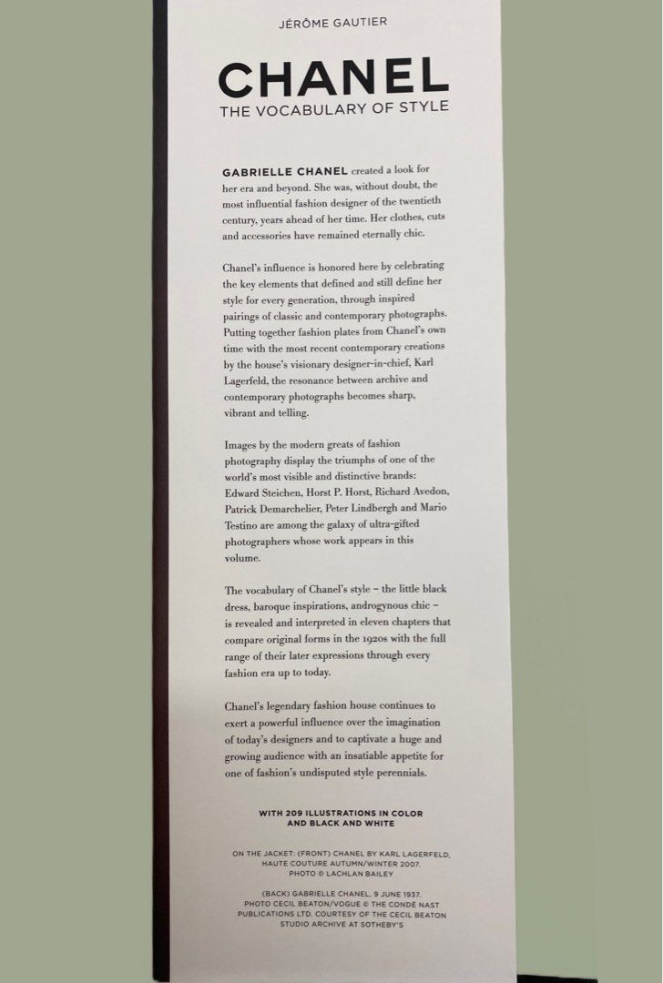 Chanel the Vocabulary of Style, Hobbies Toys, Books Magazines