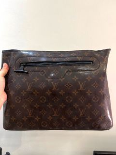 Clutch  LV glaze pouch oversize  handbag pria 35cm