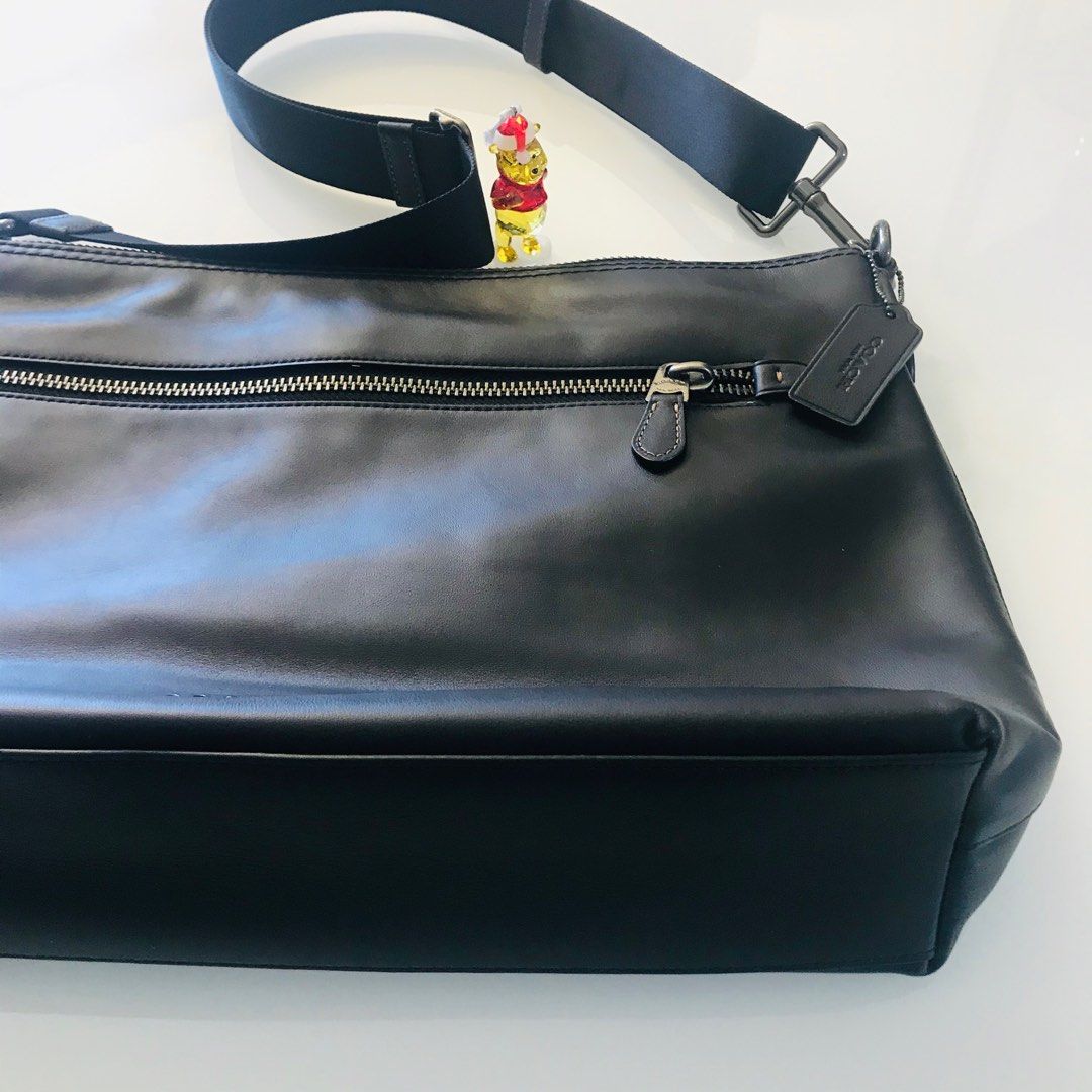 Coach Graham Soft Messenger Black Leather