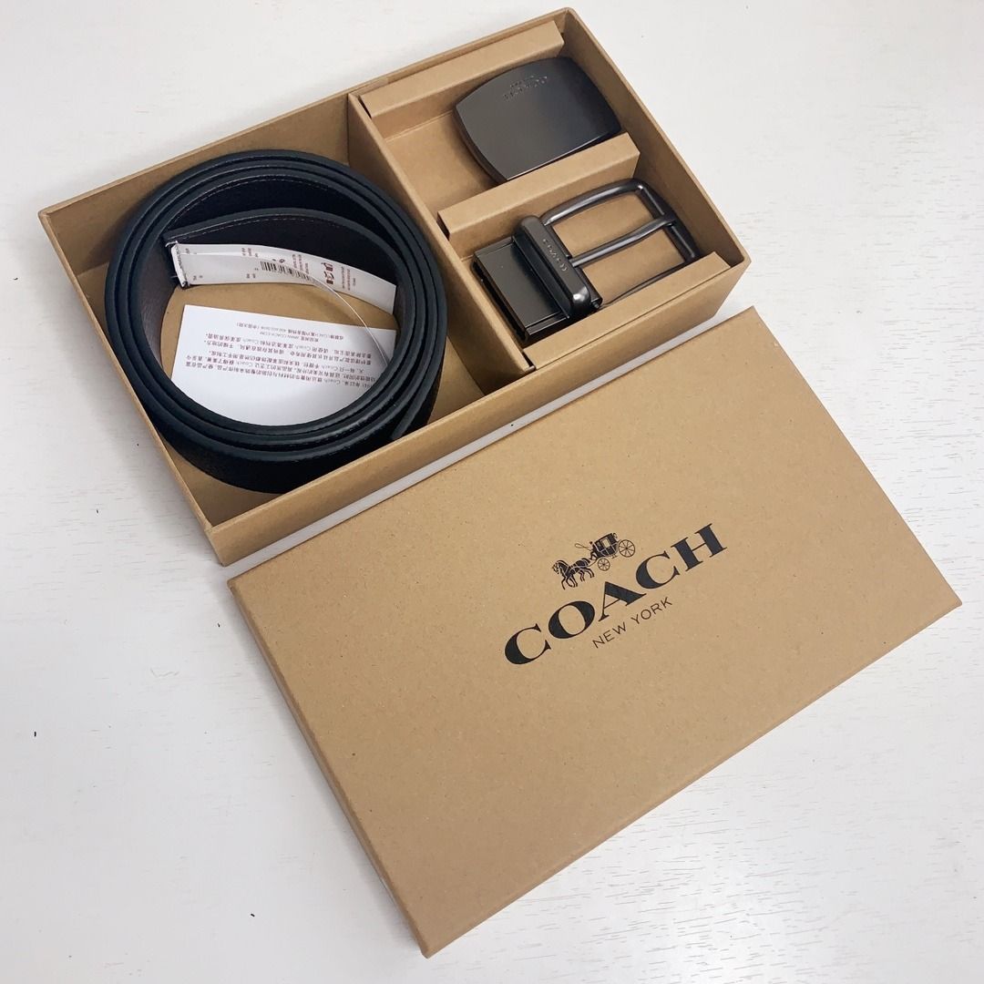 Coach men's belt gift box packaging belt 120 cm long 3.8cm wide, Men's