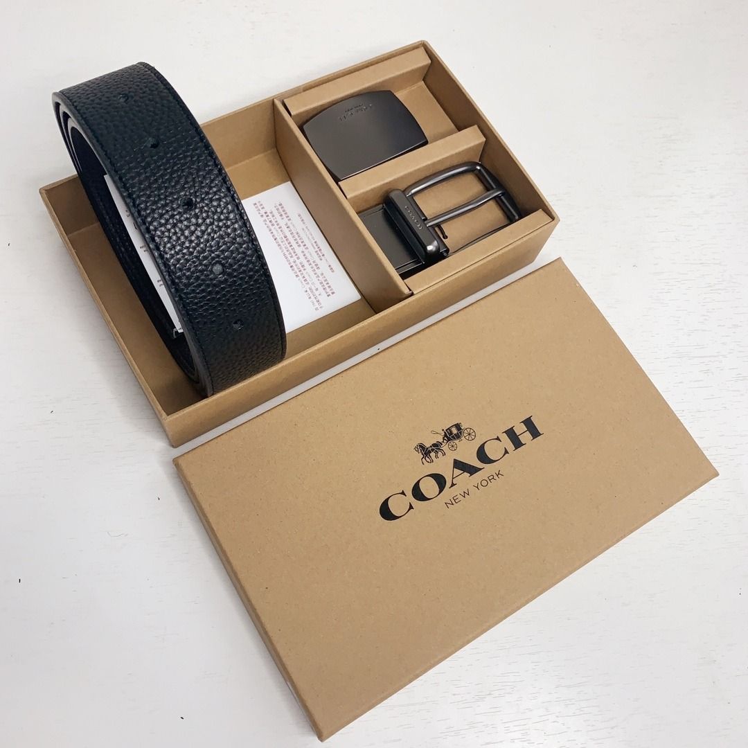 Coach men's belt gift box packaging belt 120 cm long 3.8cm wide, Men's