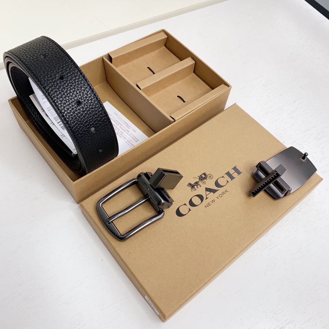 Coach men's belt gift box packaging belt 120 cm long 3.8cm wide, Men's