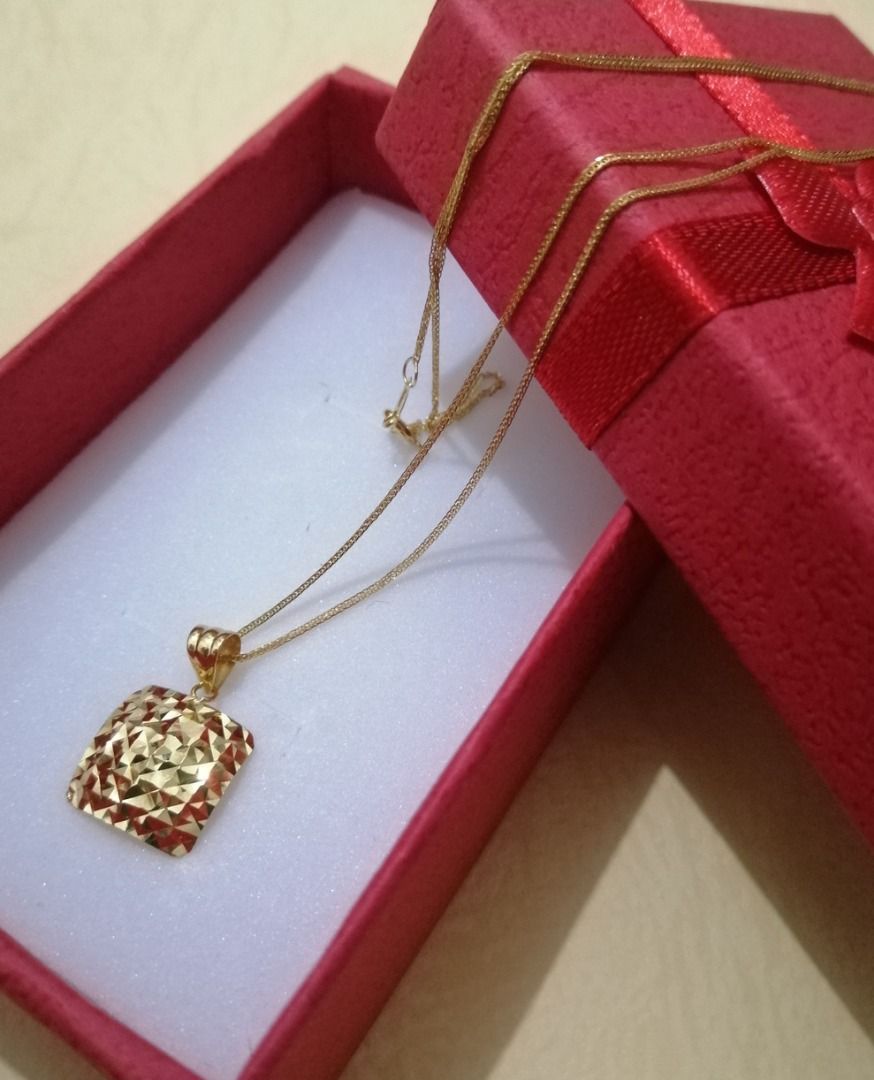 ♥️COD ♥️PAWNABLE 18k Saudi Gold Fine Fox Chain Necklace with Pendant