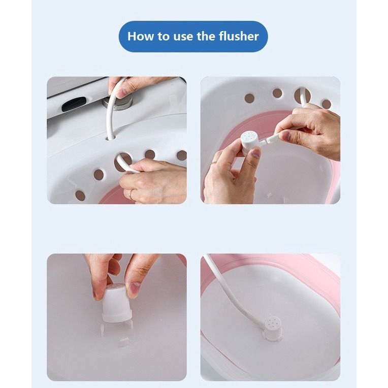 Collapsable Sitz bath bowl with flusher Sitz Bath tub Footbath bucket