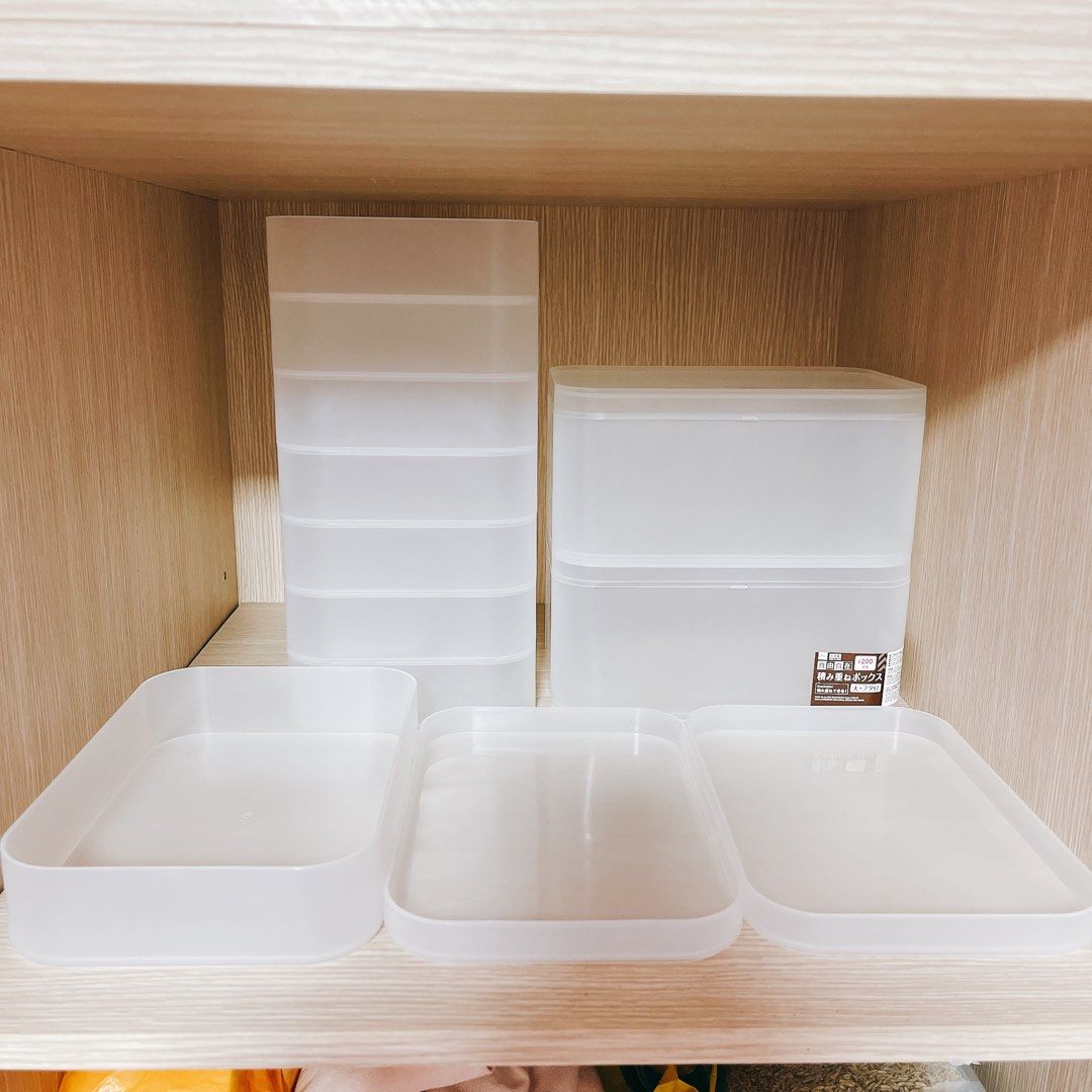 Daiso / Muji Assorted Plastic Stackable Box / Organisers, Furniture