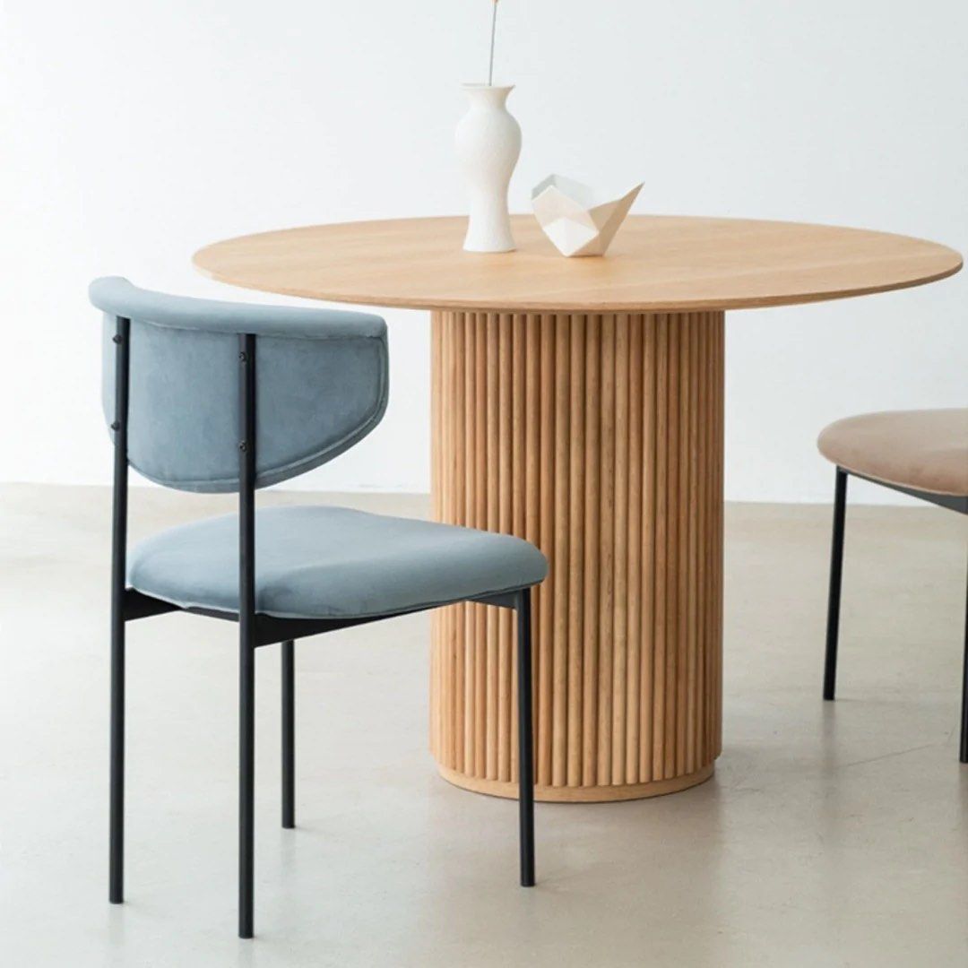 DANIA Solid Wood Round Dining Table, Furniture & Home Living, Furniture