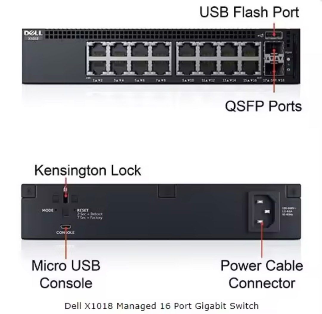 Dell Networking X1018 Smart  Managed Switch KF Comtech, Computers