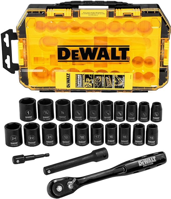 DEWALT Impact Socket Set, 23-Piece, 1/2