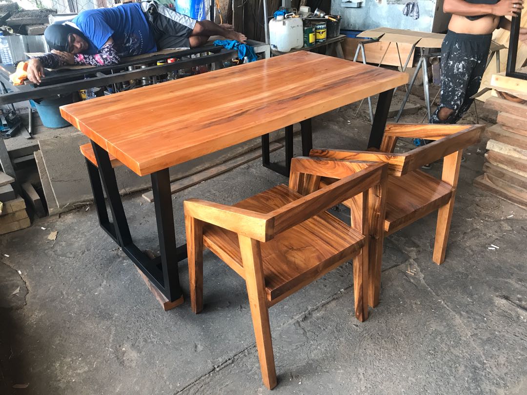 Dining Set Table, Bench and Chairs on Carousell
