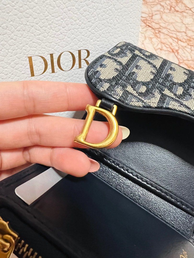 Saddle lotus wallet blue dior oblique jacquard deals