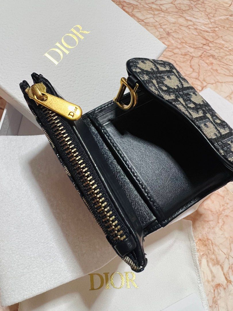 Saddle lotus wallet blue dior oblique jacquard clearance