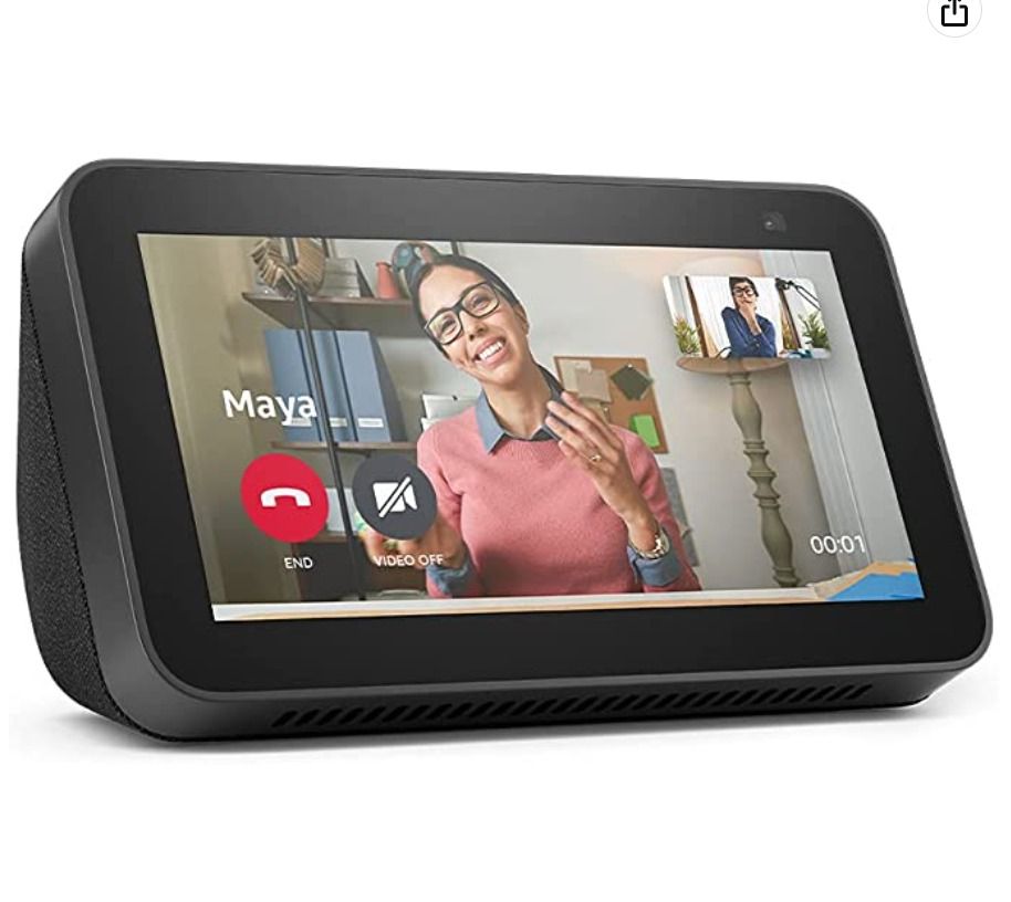 Echo Show 5 - 2nd Gen, 2021 release (Item Code 367) (Category: Soundbars, Speakers & Amplifiers) located in Marikina City. Submitted by skowshop (Listing ID 1217163158, Image 2). Description: About this item: Color: Charcoal Size: 5.8” x 3.4” x 2.9” (148mm x 86mm x 73mm) Weight: 14.5 oz (410 grams) Actual size and weight may vary by manufacturing process Display: 5.5” touch screen Camera: 2 MP camera with built-in shutter (Photo quality/size may 