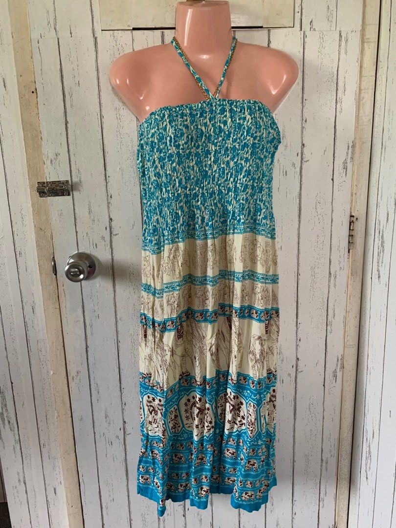 Elephant Blue Halter Summer Daster Dress (Category: Dresses) located in Cavite. Submitted by adiore (Listing ID 1217164944, Image 1). Description: ✧ bought in ig; never personally worn ✧ free size ✧ lowest price posted.
