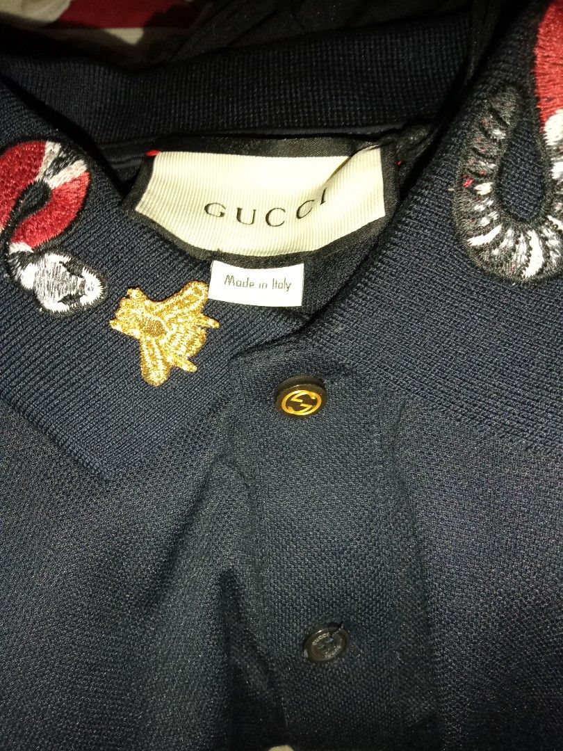 Embroidered Bee Snake Coller Gucci Mens Polo Shirt / Size S, Men'S Fashion,  Tops & Sets, Tshirts & Polo Shirts On Carousell